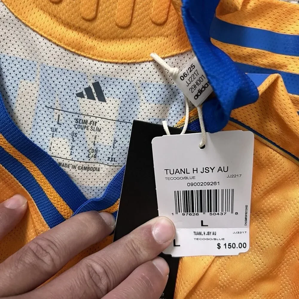 adidas Tigres UANL 25/26 Home Authentic Soccer Jersey JJ2217 Men Size Large NWT